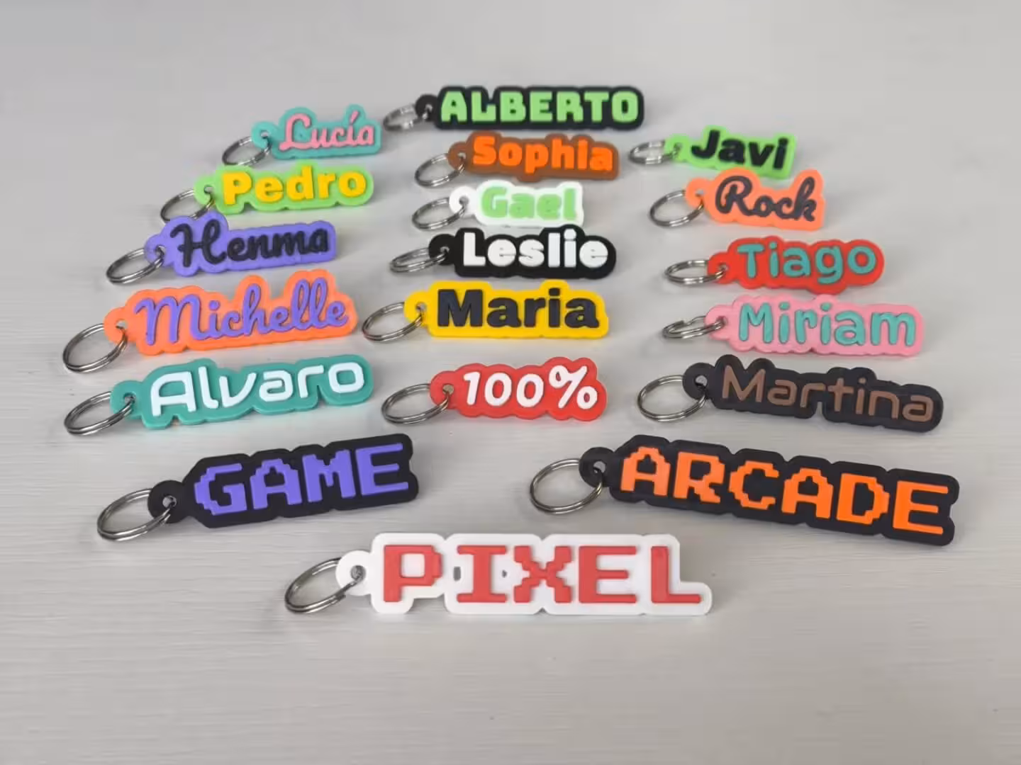 Collectie gepersonaliseerde sleutelhangers